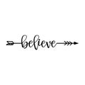 `believe` in boho arrow - lovely lettering calligraphy quote.