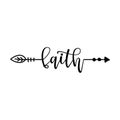 `faith` in boho arrow - lovely lettering calligraphy quote.