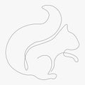 Forest animal silhouette squirrel vector illustration Royalty Free Stock Photo