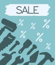 Hardware store discount promotion and marketing. Royalty Free Stock Photo