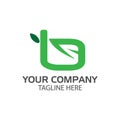 B green stock logo template., flat design. letter B