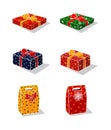 Gift boxes. Isolated objects. New Year`s and Christmas. Royalty Free Stock Photo