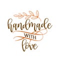 Handmade with love - stamp for homemade products and shops.