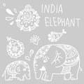 Vector hand draw India elephant