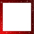 Red Christmas frame with snowflakes