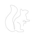 Squirrel silhouette, forest animal vector Royalty Free Stock Photo