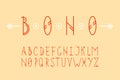 Simple geometric alphabet in boho style