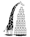 Giraffe builds a tall tower.