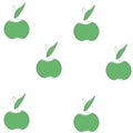 Fruit pattern for print with green apple, vector Royalty Free Stock Photo