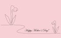 Happy mother`s day card with snowdrop, vector
