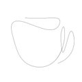 Cup of tea one line drawing design vector Royalty Free Stock Photo