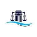 Pillar Logo Design for a law firm, justice law logo design template.