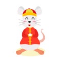 Hinese new year with happy rat tradional chinese costume