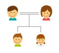 Cartoon family tree vector illustration Royalty Free Stock Photo