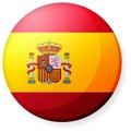 Circular country flag icon illustration / Spain