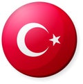 Circular country flag icon illustration / turkey