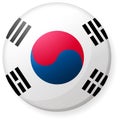 Circular country flag icon illustration / South korea