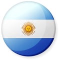 Circular country flag icon illustration / Argentina