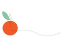 Orange background, fruit continuous line drawing vector Royalty Free Stock Photo
