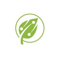 Green Technology logo designs concept, leaf technology logo design, Royalty Free Stock Photo
