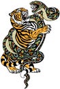 tiger versus snake tattoo Royalty Free Stock Photo