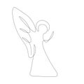 Christmas angel line drawing vector illustration Royalty Free Stock Photo