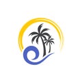 Simple modern Unique tropical beach logo design