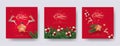 Set of Christmas and New Year greeting cards with xmas decoration.