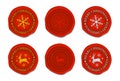 Sealing wax vector illustration set for winter, christmas Royalty Free Stock Photo