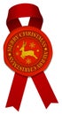 Sealing wax & ribbon  Merry christmas  vector illustration Royalty Free Stock Photo