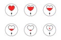 Love Charger, Heart Battery Icon, Valentines Day Concept, Vector Illustration