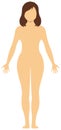 Faceless naked woman /nude body , silhouette , outline shape vector illustration /Asian Japanese,Chinese,Korean etc.