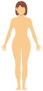 Faceless naked woman /nude body , silhouette , outline shape vector illustration /Asian Japanese,Chinese,Korean etc.