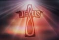 Easter, Jesus Christ cross, light rays