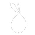 Fruit pear, line drawing, vector illustration