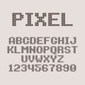 Pixel flat font. Font for pixel games, digital displays.