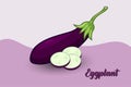 Design eggplant vector, cut, purple Royalty Free Stock Photo