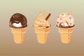 Ice cream cup vector, flat design