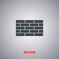 Brick wall icon isolated on white background. Flat design. Royalty Free Stock Photo