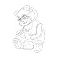 Animals and professions. The bear is a scientist. Coloring book for children