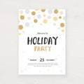 Holiday party and happy new year party invitation flyer and greeting card template