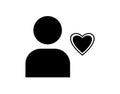 User favorites heart icon vector image