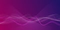 Abstract wave lines with lights dot flowing on a purple and pink background Royalty Free Stock Photo