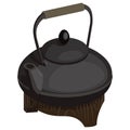 Chinese iron kettle. Realistic vector illustration. Royalty Free Stock Photo