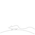 Mouse rat one line drawing vector illustration Royalty Free Stock Photo