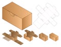 Box packaging die cut template design. 3d mock-up