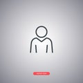 User icon isolated on a gray background. Line style modern design. Royalty Free Stock Photo