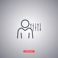 Self discipline icon isolated on a gray background. Line style modern design.