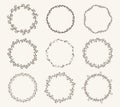 Vector set of border circle frame Royalty Free Stock Photo