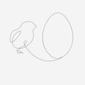 Chicken and egg silhouette easter vector